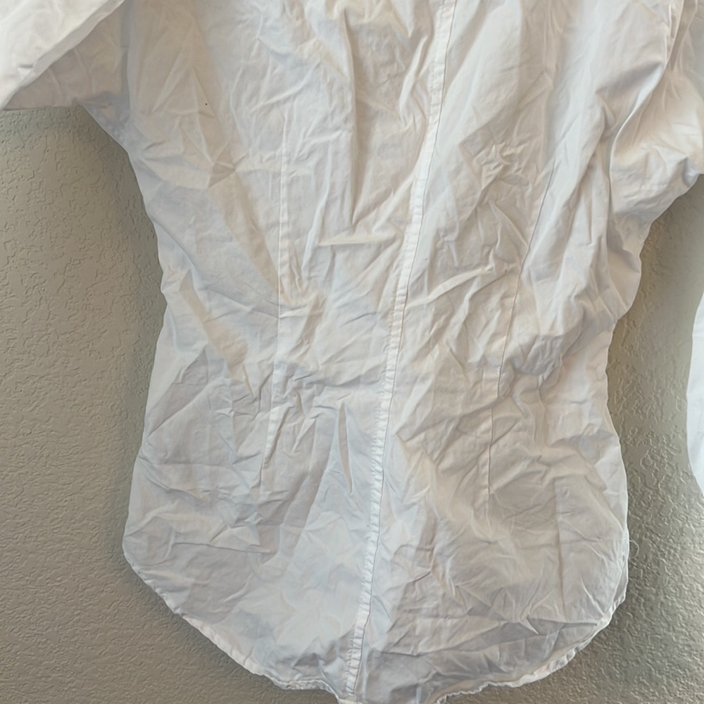 Lauren Ralph Lauren Cotton Puffed Long Sleeves Button Down Self-Tie Front Shirt - Picture 13 of 15